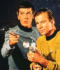 Kirk and Spock with phaser pistol